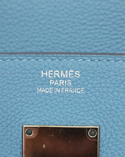 Hermès HAC Haut à Courroies 40 Bleu Paradis Togo and Grey Feutre 2017