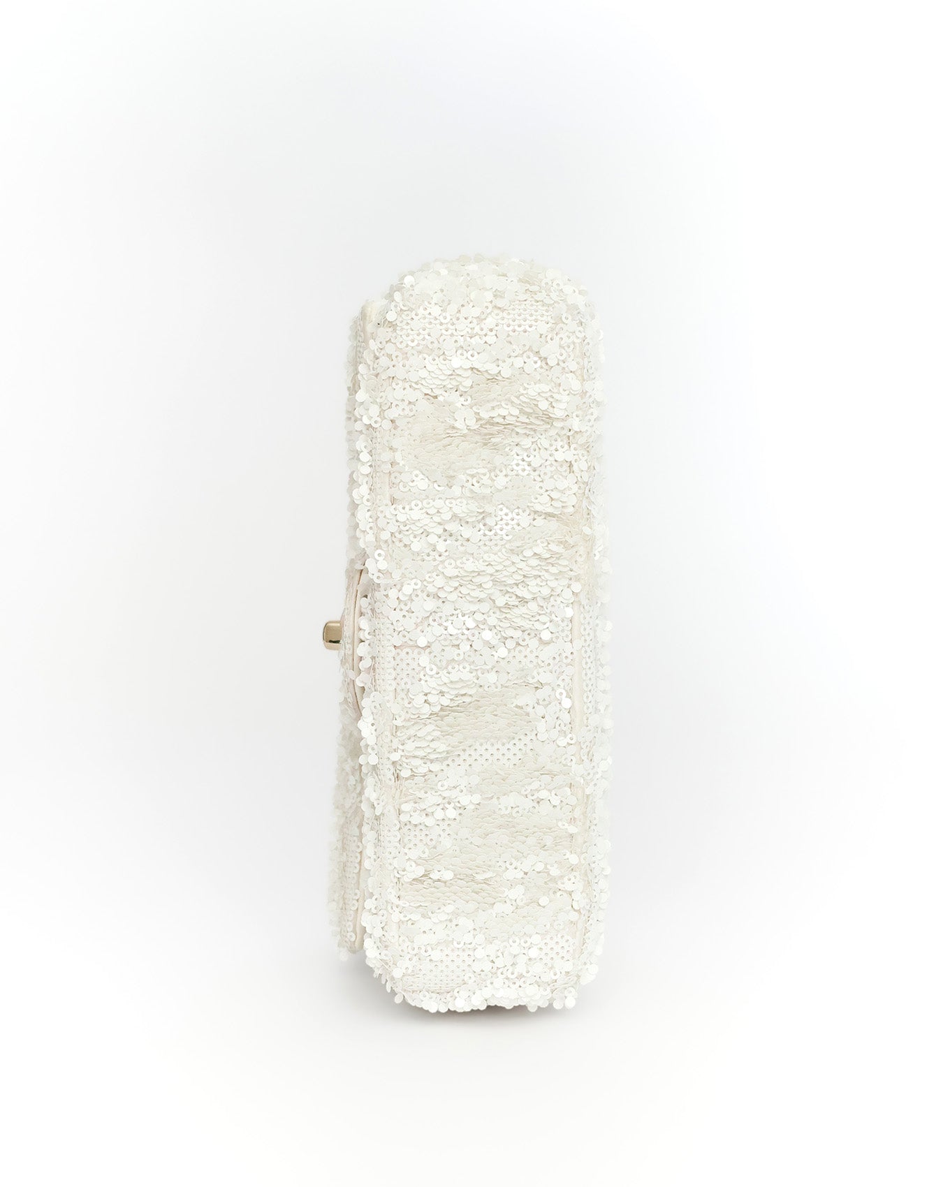 Chanel White Sequins Mini Flap Bag with Light Gold Hardware 2023
