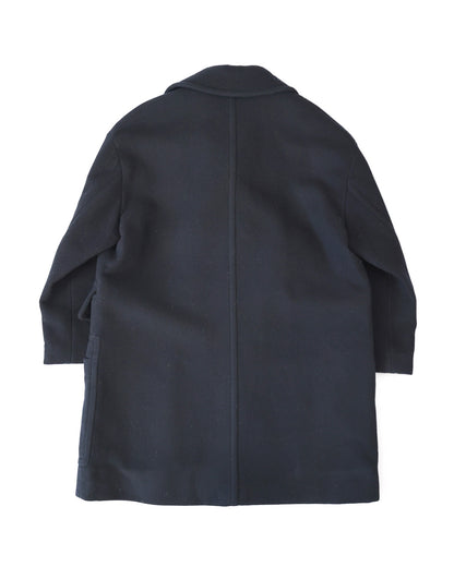 Back view Hermès FW22 Black Cashmere Coat runwayshow style