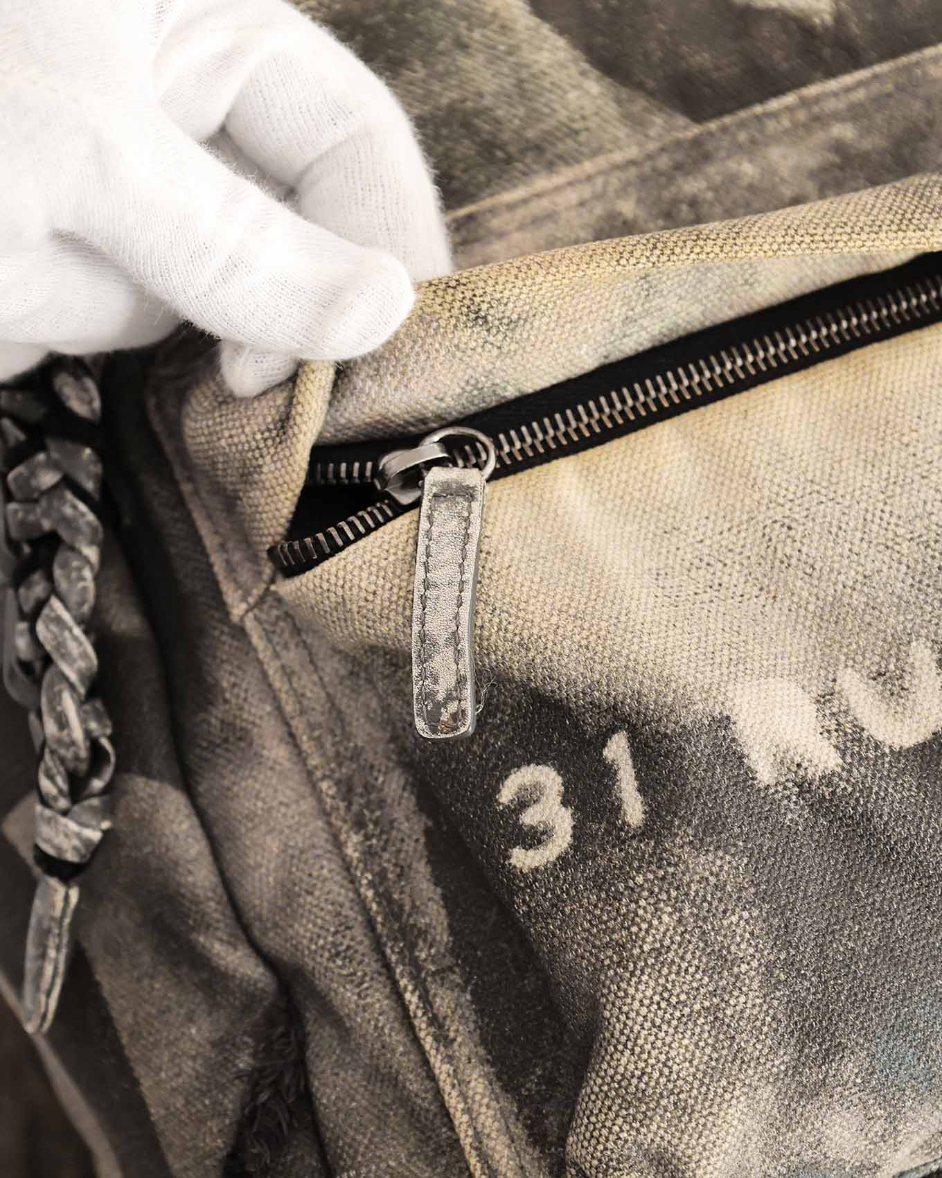 Chanel SS14 Artclass Grey Canvas Large Graffiti Backpack
