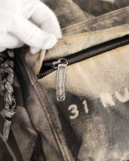 Chanel SS14 Artclass Grey Canvas Large Graffiti Backpack