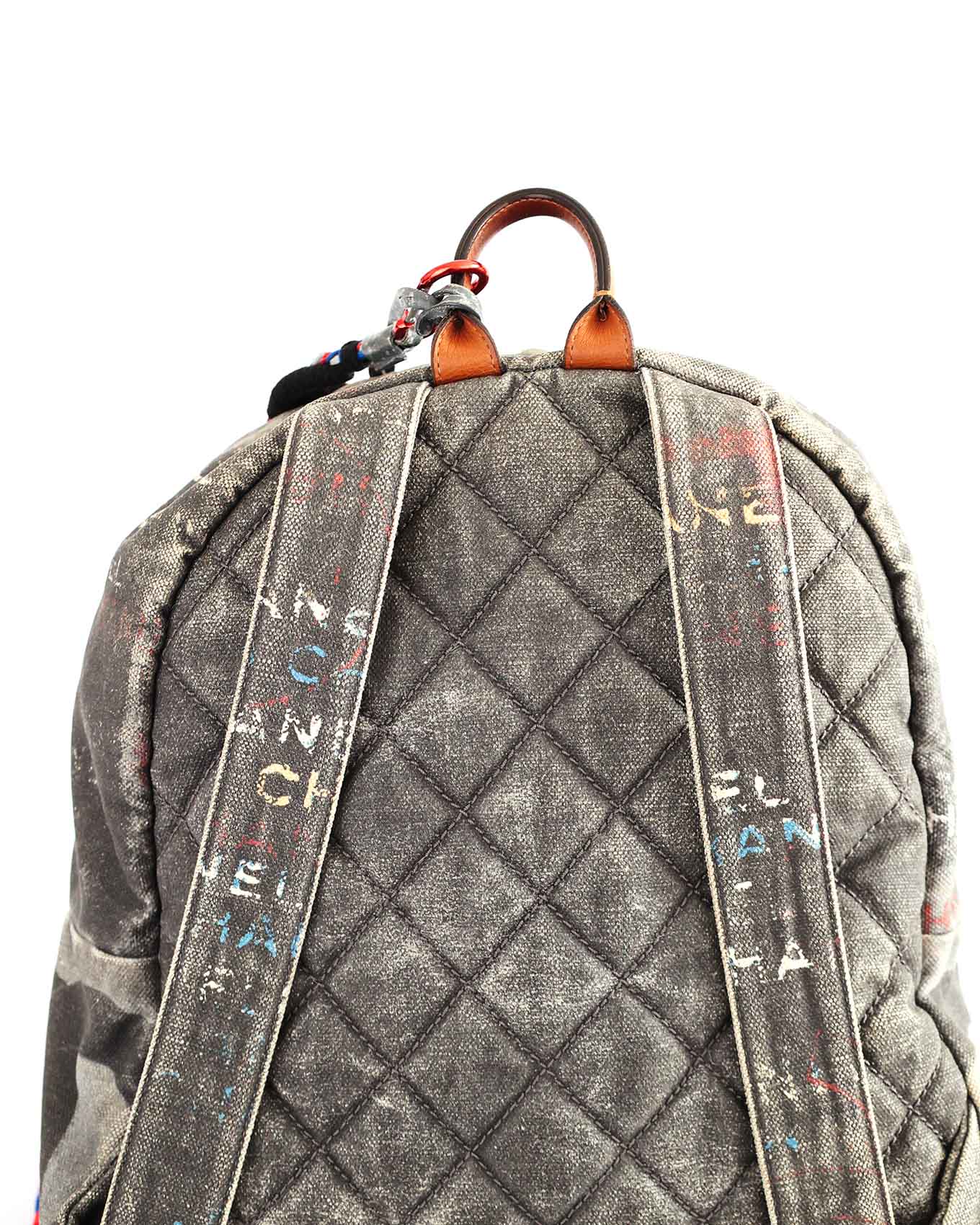 Chanel SS14 Artclass Grey Canvas Large Graffiti Backpack