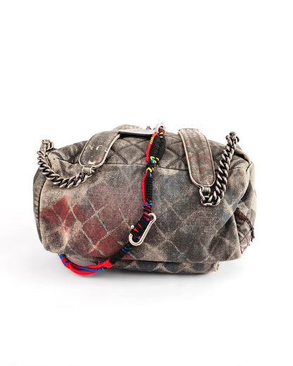 Chanel SS14 Artclass Grey Canvas Large Graffiti Backpack
