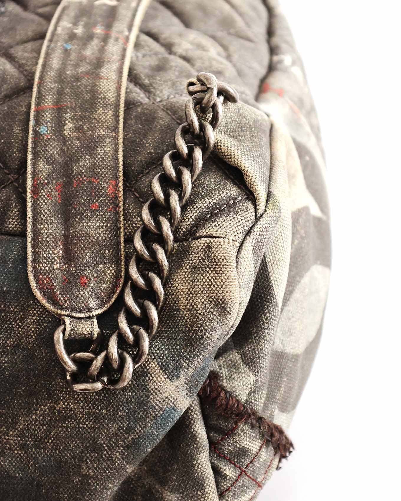 Chanel SS14 Artclass Grey Canvas Large Graffiti Backpack