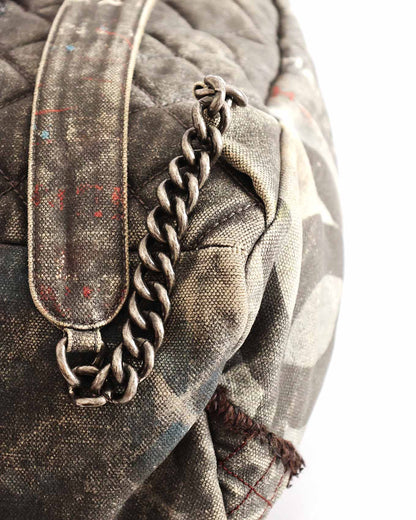 Chanel SS14 Artclass Grey Canvas Large Graffiti Backpack