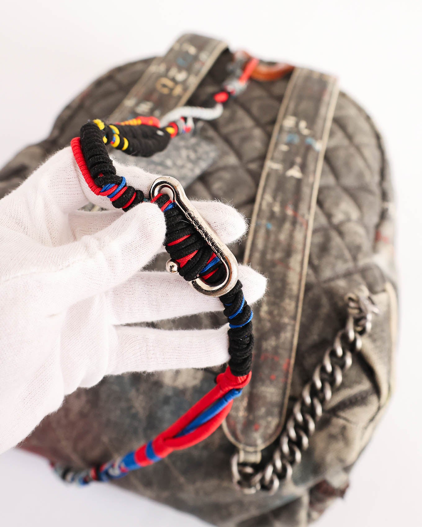 Chanel SS14 Artclass Grey Canvas Large Graffiti Backpack