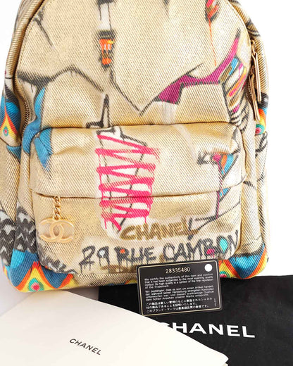 Chanel Pre Fall 2019 Egypt Street Spirit Gold Graffiti Backpack