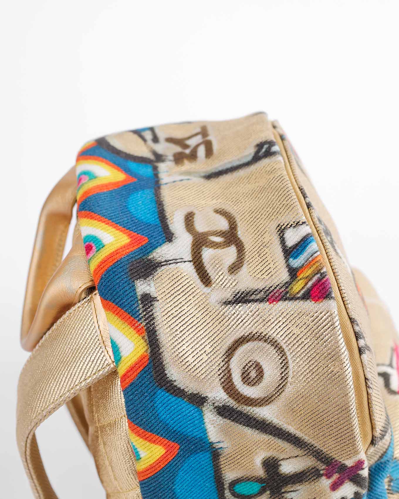 Chanel Pre Fall 2019 Egypt Street Spirit Gold Graffiti Backpack