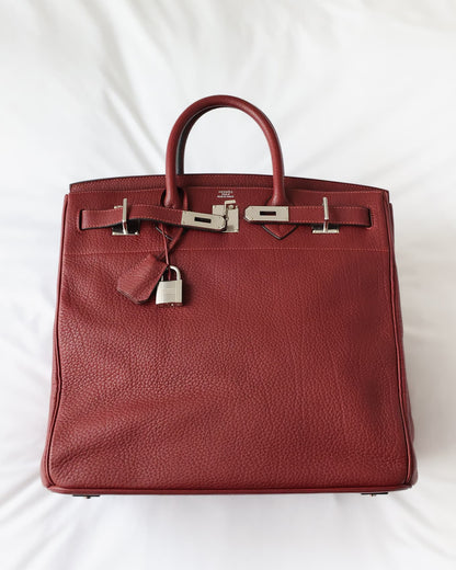 Hermès Birkin HAC Haut à Courroies 40 Rouge H Togo 2009 Hermes red burgundy dark red | Eluxe Store | Shop pre-loved Hermes Bags