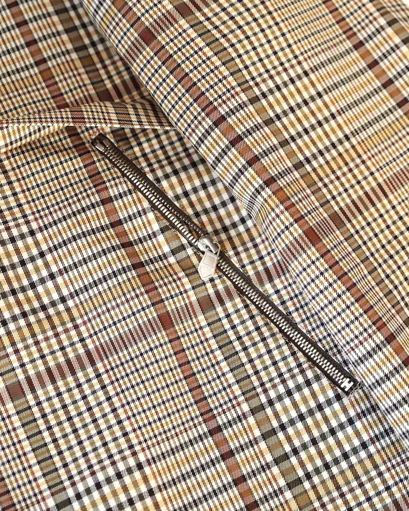 Hermès Mens FW21 Checkered Water Repellant Halfzip Jacket
