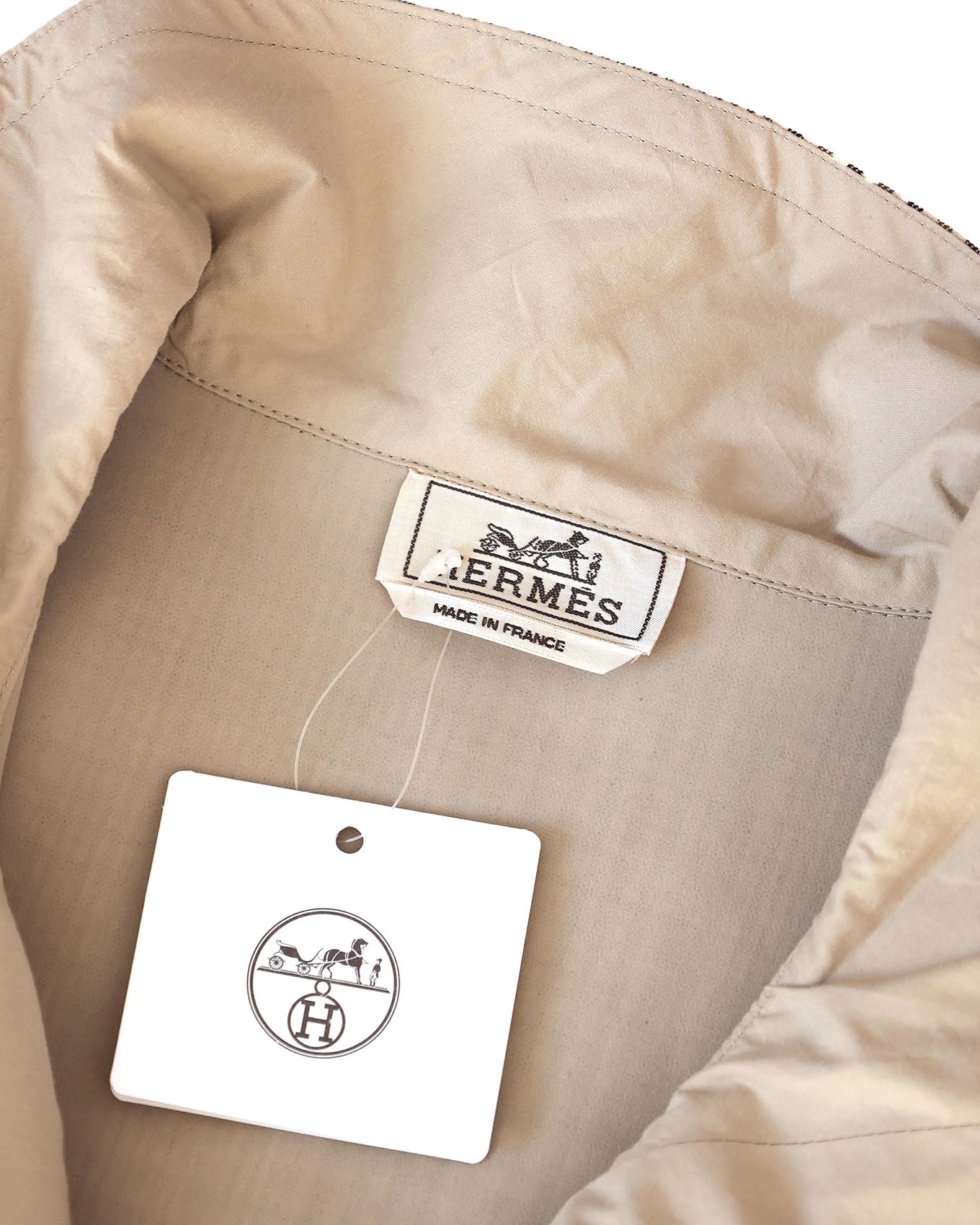 Hermès Mens FW21 Checkered Water Repellant Halfzip Jacket