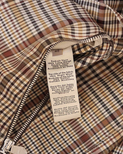 Hermès Mens FW21 Checkered Water Repellant Halfzip Jacket