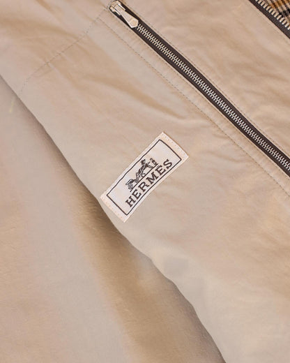 Hermès Mens FW21 Checkered Water Repellant Windbreaker Jacket
