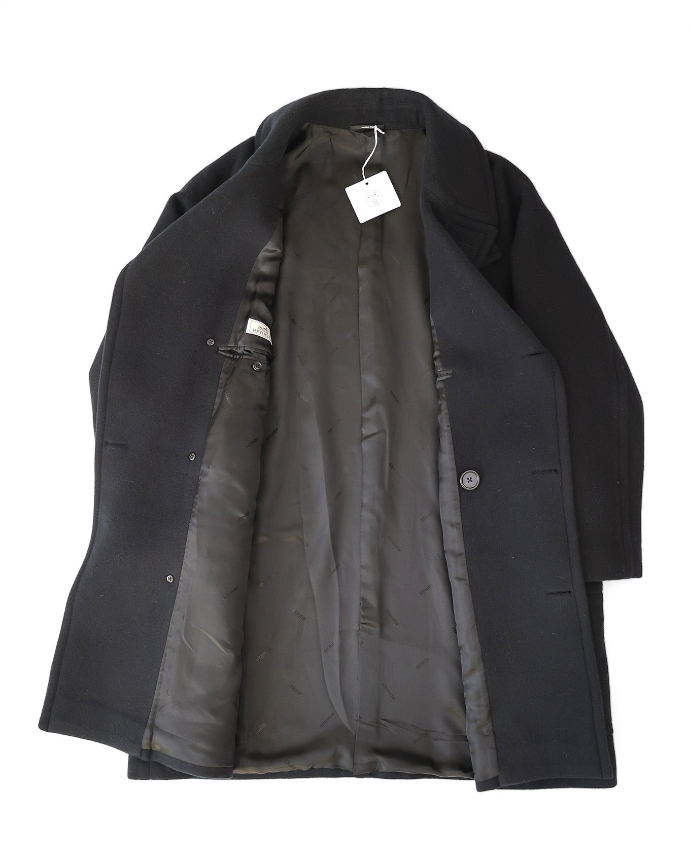Hermès Mens FW22 Black Runway Cashmere Coat