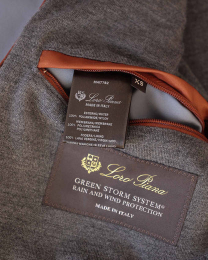 Loro Piana Grey Storm System Zip Up Jacket