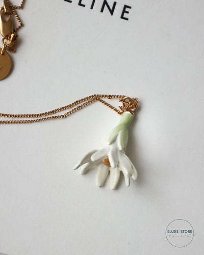 Old Céline by Phoebe Philo Fall Winter 2015 FW15 Porcelain Flower Runway Necklace | ELUXE STORE