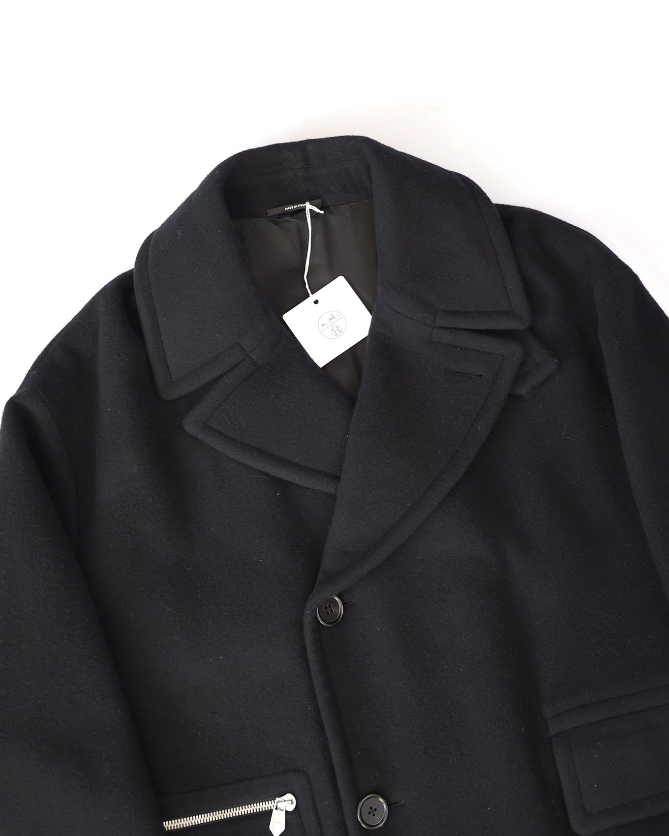Hermès Mens FW22 Black Runway Cashmere Coat