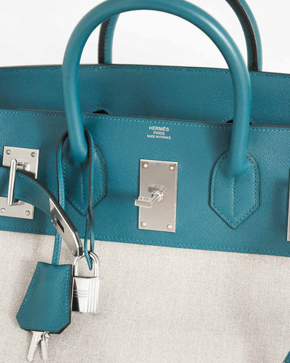 Hermès Birkin HAC 50 Ficelle Evercolour & Toile 2017 hardware detail