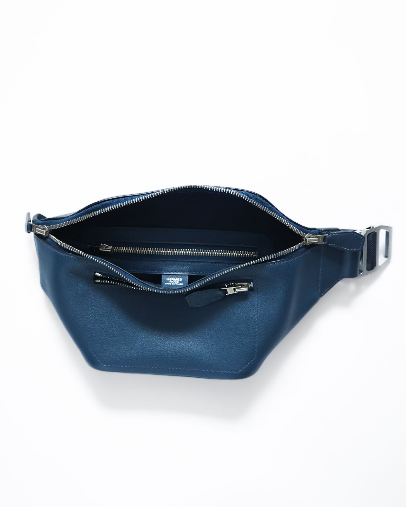Hermès Cityslide PM interior view Blue de Malte Clemence