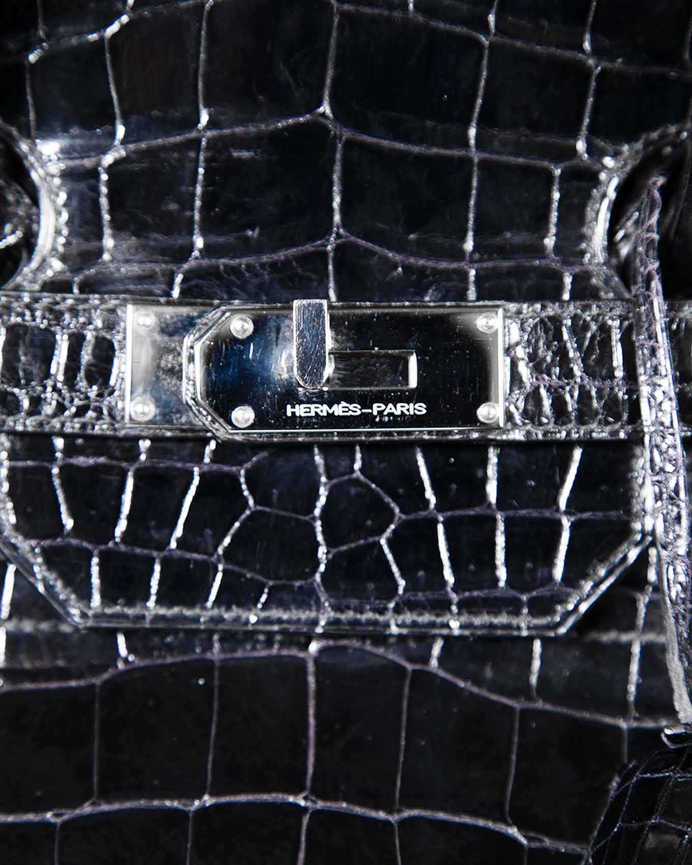Hermès HAC Haut à Courroies 40 Noir Crocodile Porosus 1999 | ELUXE STORE