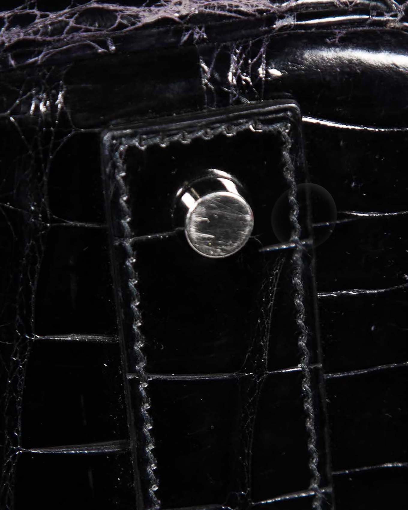 Hermès HAC Haut à Courroies 40 Noir Crocodile Porosus 1999 | ELUXE STORE