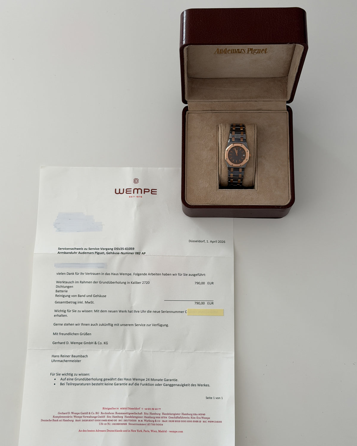 Audemars Piguet Royal Oak 59102TR Tantalum & Rose Gold 25mm Quartz circa 1989