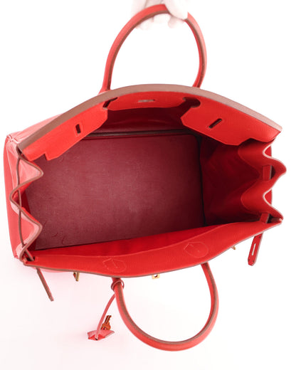 Interior view Hermès HAC 45 Rouge Ardennes 1991 clochette