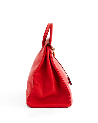 Side view Hermès HAC 45 Rouge Ardennes 1991