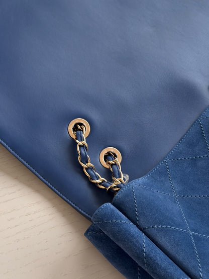 Chanel x Pharrell Williams Blue Suede XXL Classic Flap Bag