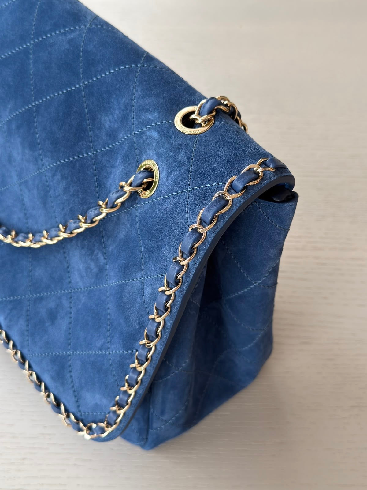 Chanel x Pharrell Williams Blue Suede XXL Classic Flap Bag