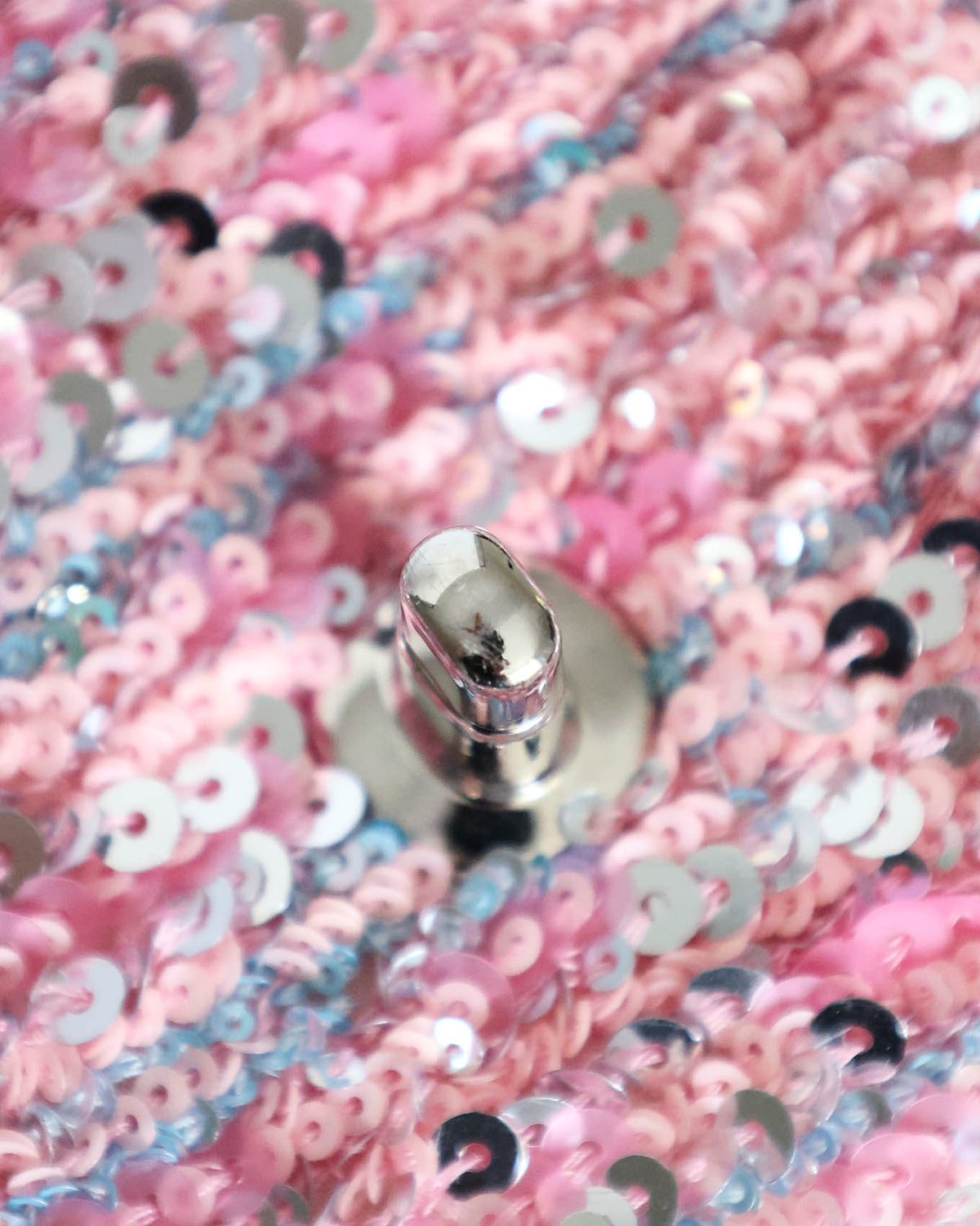 Chanel Pink Sequins Mini Flap Bag with Palladium Hardware 2023 - rivet detail - image 18