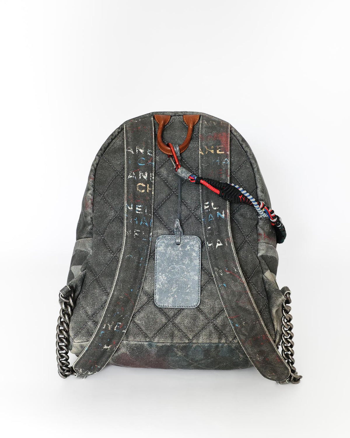 Chanel SS14 Artclass Black Canvas Small Graffiti Backpack - back view - image 3