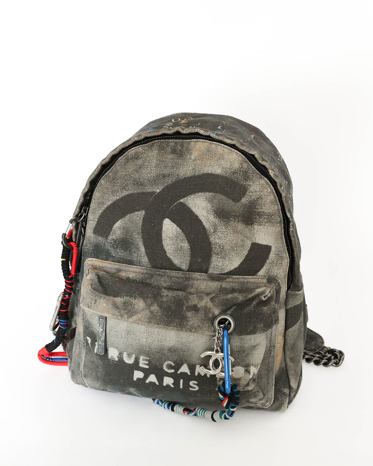 Chanel SS14 Artclass Black Canvas Small Graffiti Backpack - front view - image 12