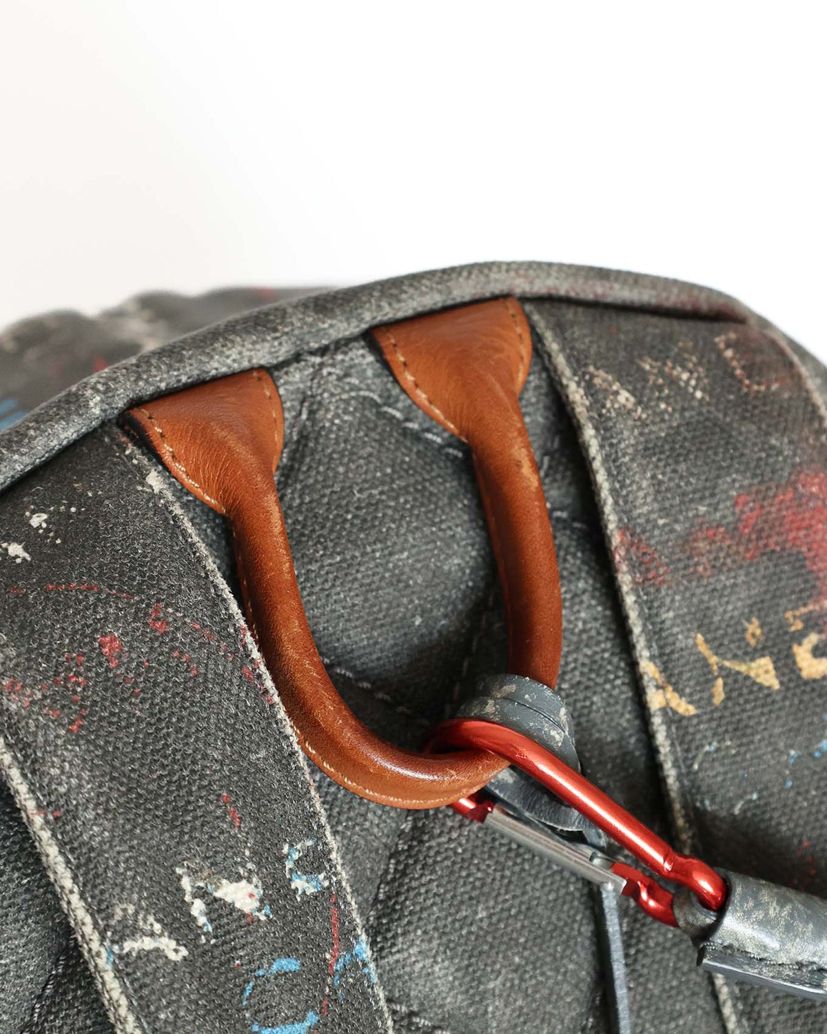 Chanel SS14 Artclass Black Canvas Small Graffiti Backpack - handle detail - image 14