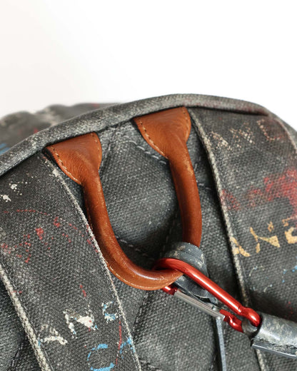 Chanel SS14 Artclass Black Canvas Small Graffiti Backpack - handle detail - image 14