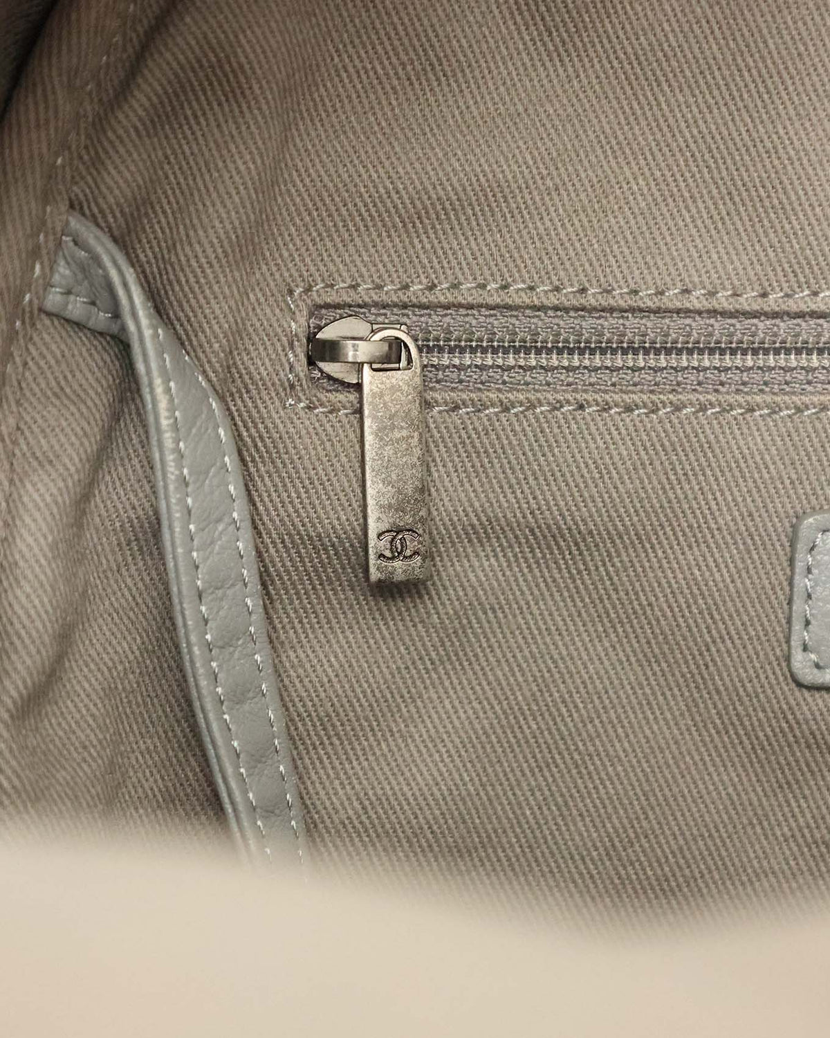 Chanel SS14 Artclass Black Canvas Small Graffiti Backpack - interior zip pocket detail - image 16