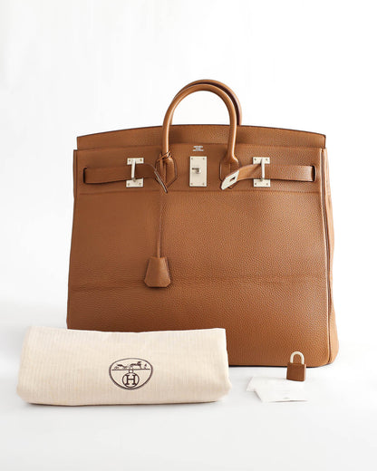 Full set view Hermès HAC 50 Azelan Togo 2014 with clochette and lock