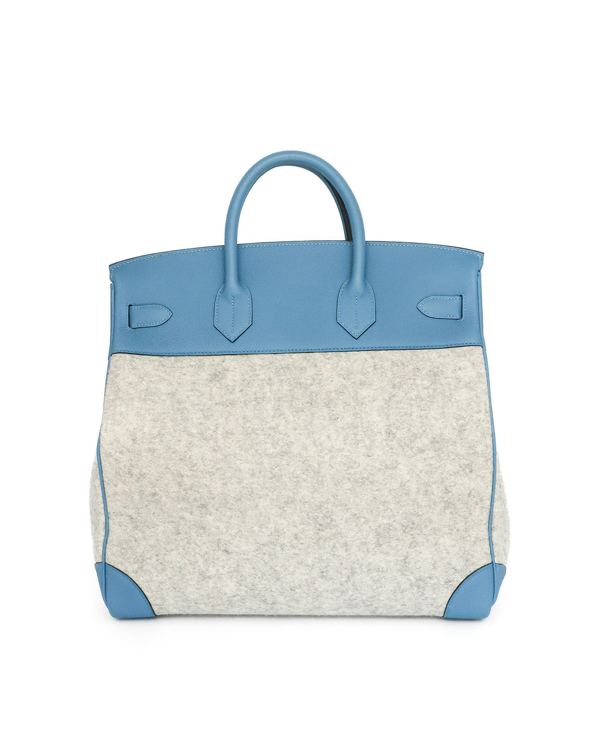 Hermès HAC Haut à Courroies 40 Bleu Paradis Togo and Grey Feutre 2017 - back view - image 3