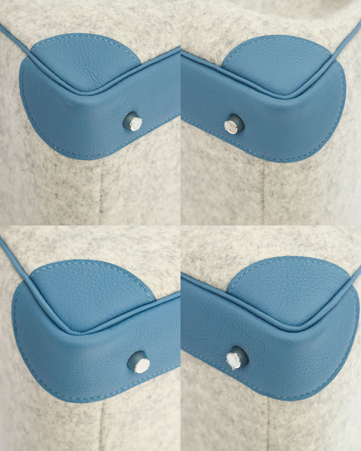 Hermès HAC Haut à Courroies 40 Bleu Paradis Togo and Grey Feutre 2017 - corner detail - image 7