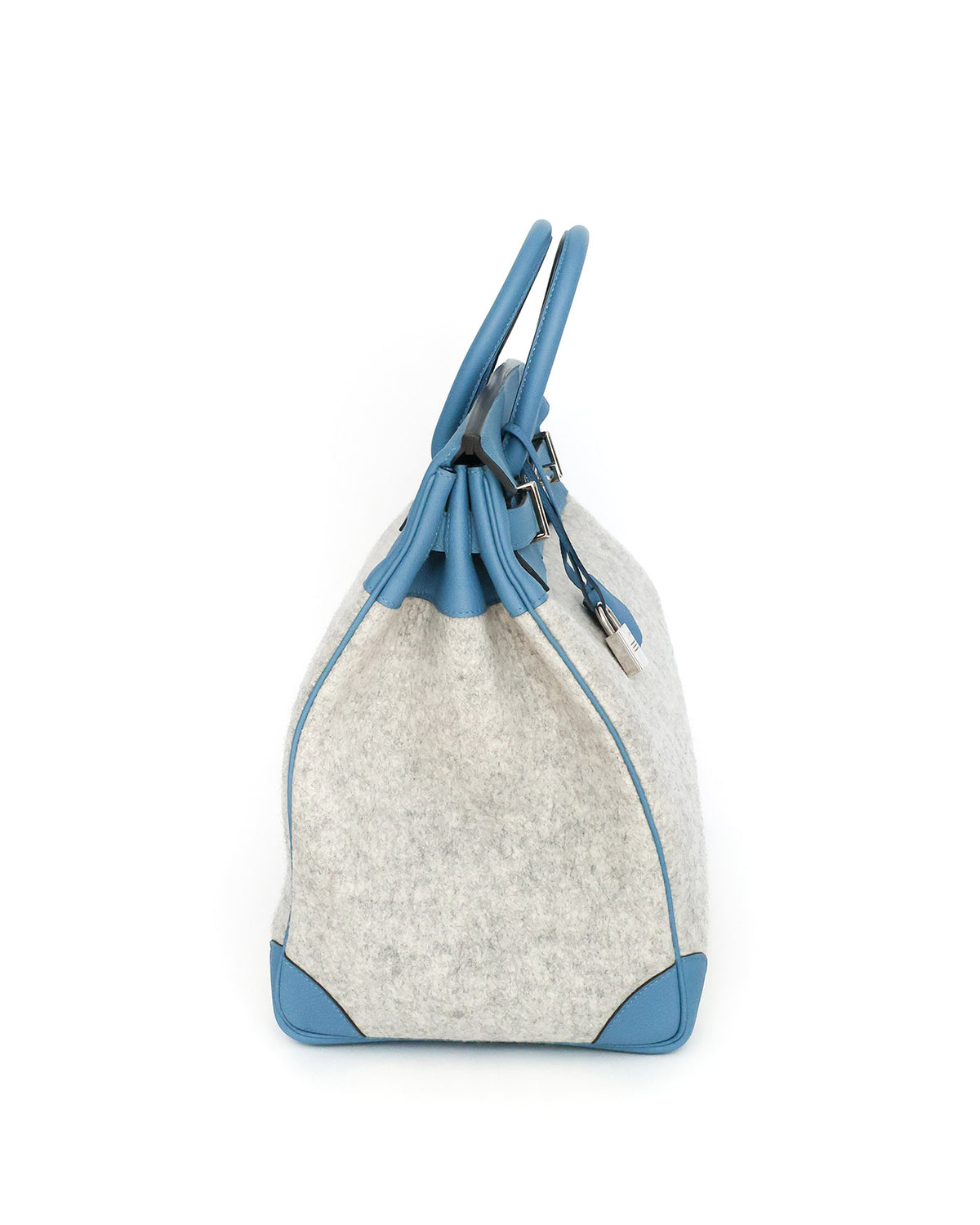 Hermès HAC Haut à Courroies 40 Bleu Paradis Togo and Grey Feutre 2017 - side view - image 2