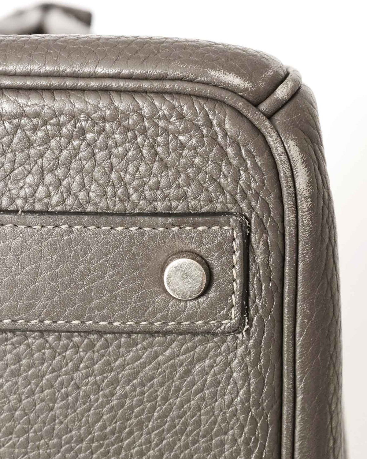 Hermès HAC Haut à Courroies 40 Gris Etain Togo 2010 - base stud detail - image 10