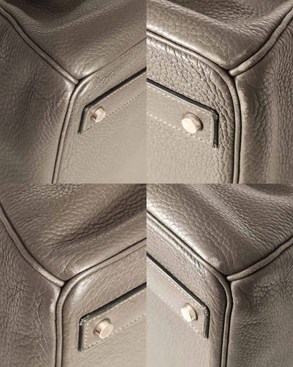 Hermès HAC Haut à Courroies 40 Gris Etain Togo 2010 - corner detail - image 9