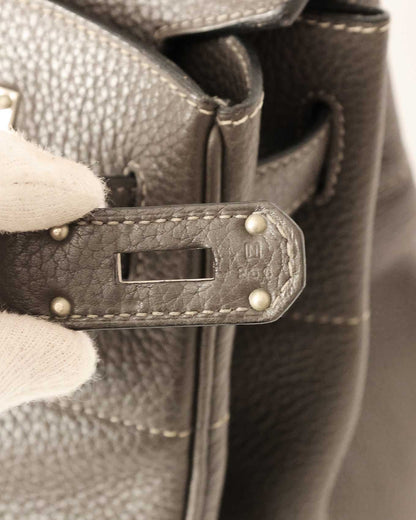 Hermès HAC Haut à Courroies 40 Gris Etain Togo 2010 - strap keeper detail - image 15