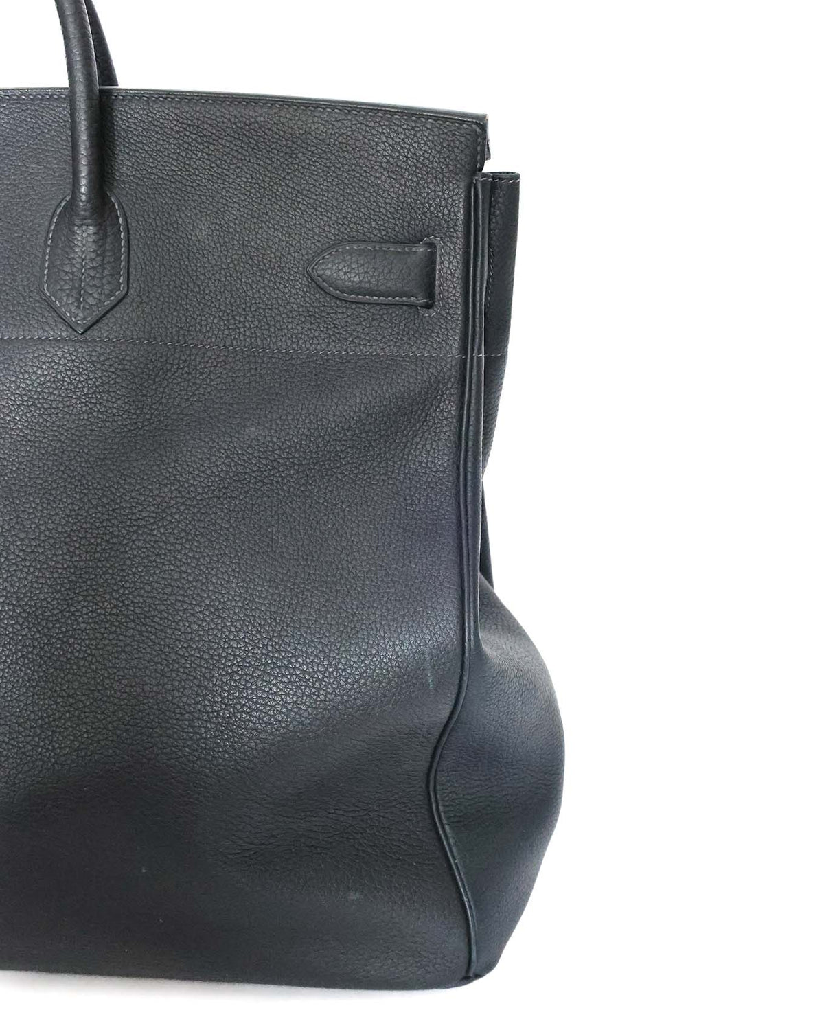 Hermès HAC Haut à Courroies 50 Black and Blue Verso Togo 2008 - side view - image 13