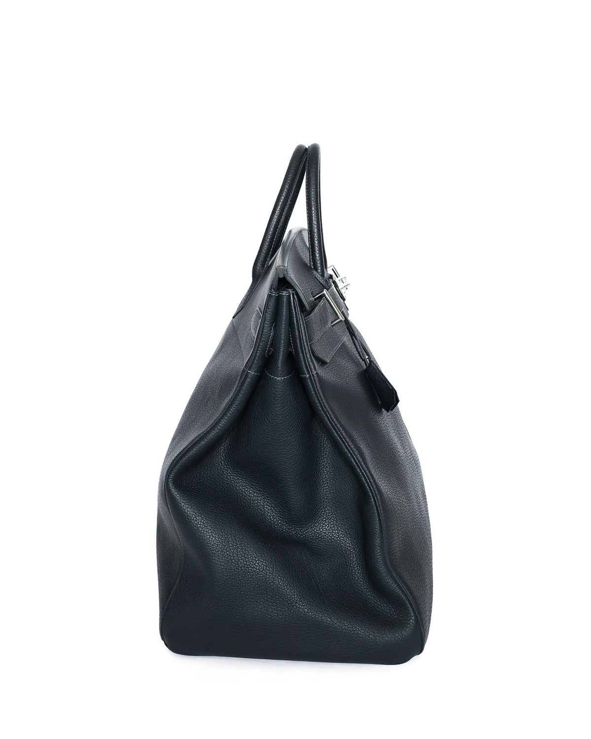 Hermès HAC Haut à Courroies 50 Black and Blue Verso Togo 2008 - side view - image 2