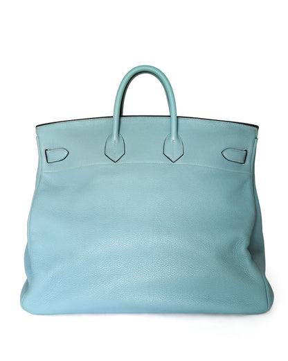 Hermès HAC Haut à Courroies 50 Bleu de Lin Togo 2009 - back view - image 3