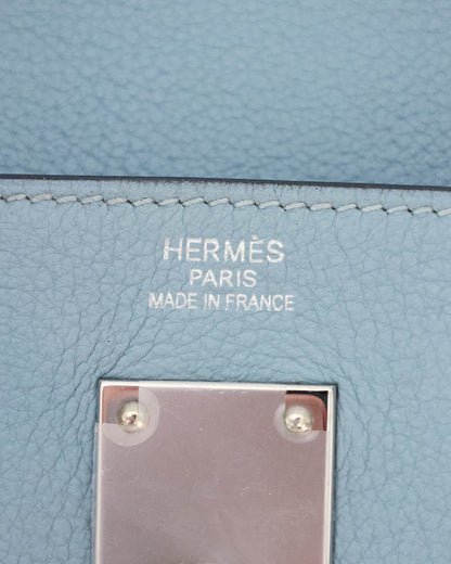Hermès HAC Haut à Courroies 50 Bleu de Lin Togo 2009 - blind stamp detail - image 12