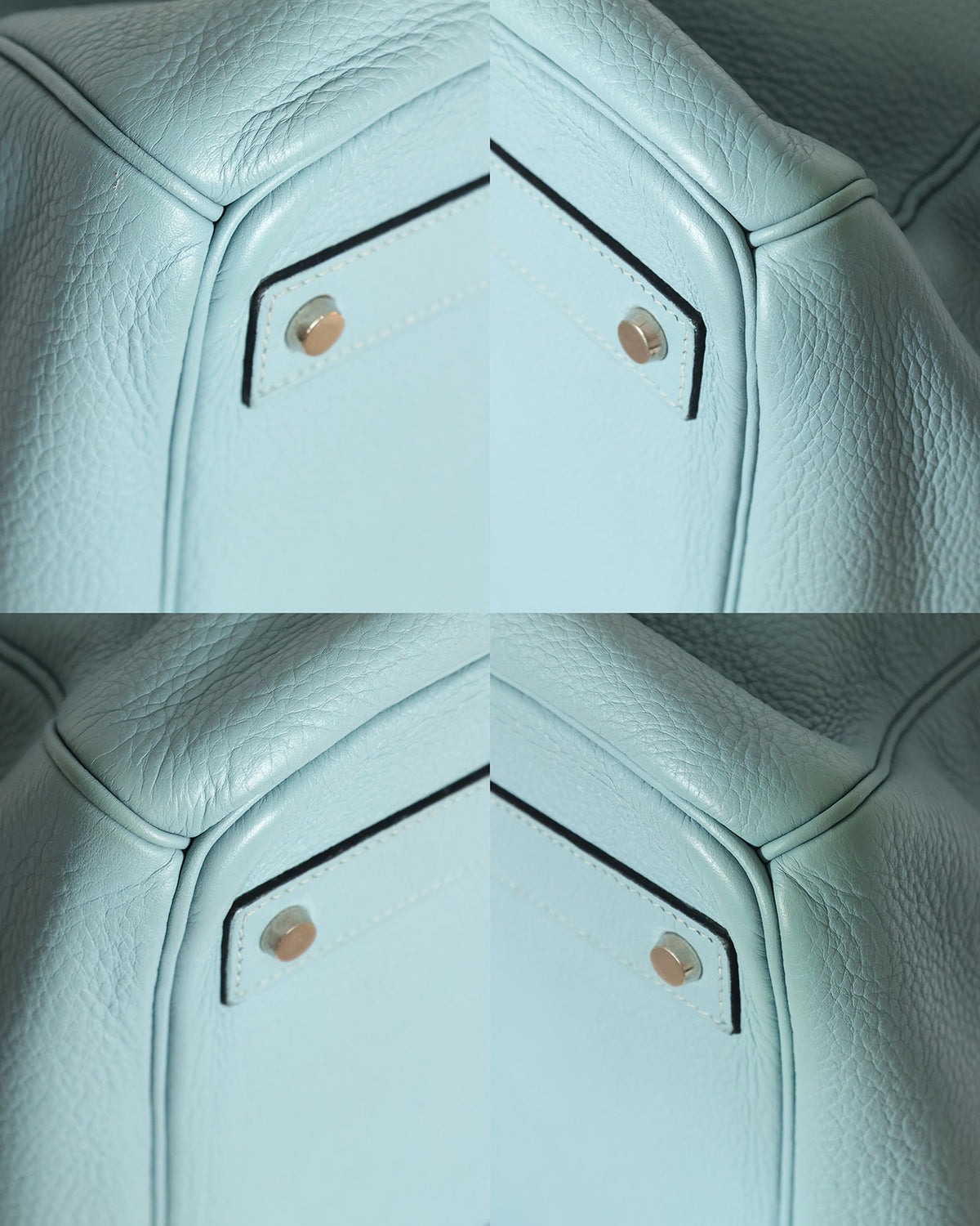 Hermès HAC Haut à Courroies 50 Bleu de Lin Togo 2009 - corner detail - image 6