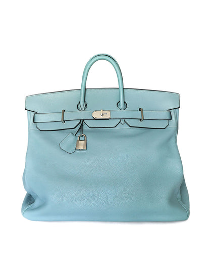 Hermès HAC Haut à Courroies 50 Bleu de Lin Togo 2009 - front view - image 1