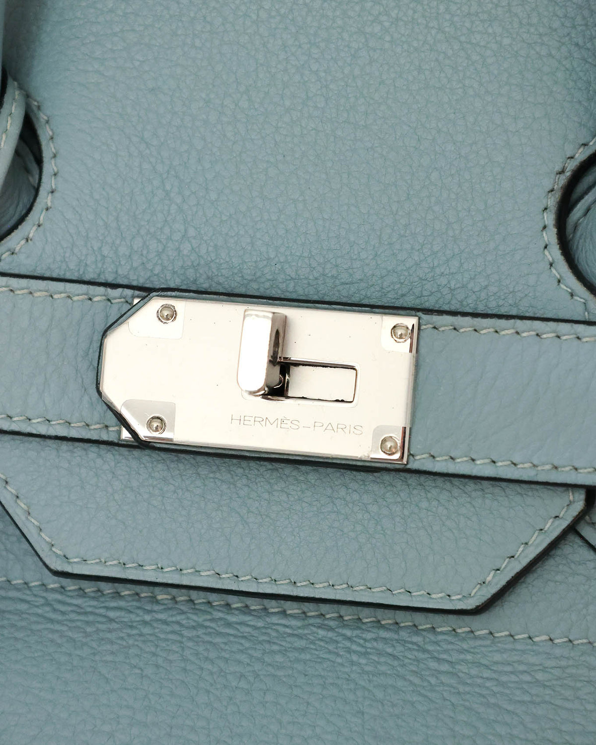 Hermès HAC Haut à Courroies 50 Bleu de Lin Togo 2009 - lock detail - image 7